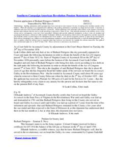 Southern Campaign American Revolution Pension Statements & Rosters Pension application of Richard Pettigrew S46639 Transcribed by Will Graves f20VA[removed]