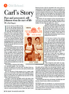 Old School  Carl’s Story Poor and persecuted, still Johnson won the race of life H by Byrd Baggett