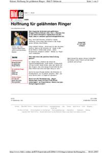 Kittner: Hoffnung für gelähmten Ringer - Bild.T-Online.de  Seite 1 von 1 Seite 1 > Sport