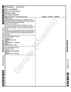 Official Ballot Boleta Oficial Joint Local Election Elección Local Conjunto Brazoria County