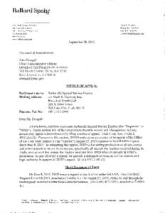 EXHIBIT A NOTE FROM THE OFFICE OF THE UTAH STATE AUDITOR: Exhibit A contains the GRAMA Request Form, dated, from Mark R. Gaylord, as attorney for Jordanelle Special Service District. This document was pr