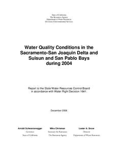 Water Quality Conditions in the Sacramento-San Joaquin Delta and Suisun and San Pablo Bays during 2004
