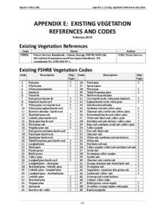 Appendix E:  Existing Vegetation Composition Types