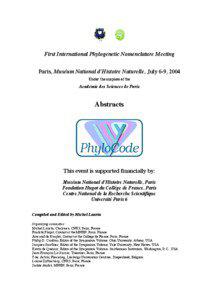 Knowledge / Biology / Nomenclature / Botanical nomenclature / Phylogenetic nomenclature / PhyloCode / Cladistics / Clade / Jacques Gauthier / Phylogenetics / Science / Biological nomenclature