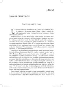 editorial NICOLAE PRELIPCEANU ÎNAPOI LA ANTON PANN  U
