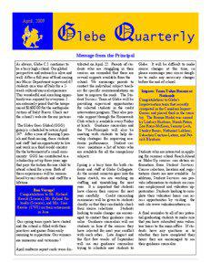 April, 2009  Glebe Quarterly