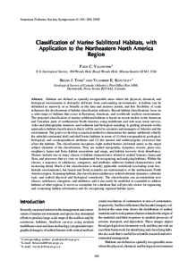 American Fisheries Society Symposium 41:183–200, 2005  Classification of Marine Sublittoral Habitats, with Application to the Northeastern North America Region PAGE C. V ALENTINE1