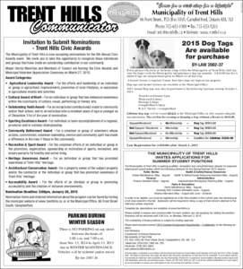 R0013092253  Invitation to Submit Nominations - Trent Hills Civic AwardsDog Tags