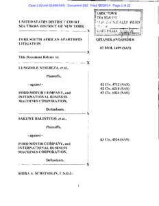 Case 1:02-md[removed]SAS Document 282 Filed[removed]Page 1 of 22  UNITED STATES DISTRICT COURT SOUTHERN DISTRICT OF NEW YORK  ----------------------------------------------------- )(