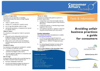 Australian Consumer Law - avoiding unfair business practices guide for consumers