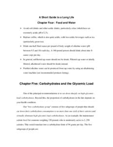 Chapter Four:  Food and Water