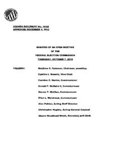 AGENDA DOCUMENT No[removed]APPROVED NOVEMBER 4, 2010 MINUTES OF AN OPEN MEE1·ING  OF THE