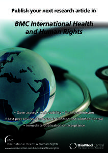 Publish your next research article in  BMC International Health and Human Rights  • Open access • High visibility • Online submission