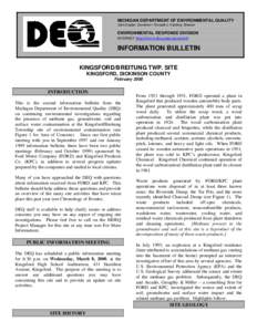 MICHIGAN DEPARTMENT OF ENVIRONMENTAL QUALITY John Engler, Governor • Russell J. Harding, Director ENVIRONMENTAL RESPONSE DIVISION INTERNET: http://www.deq.state.mi.us/erd