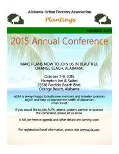 Alabama Urban Forestry AssociaƟon  Plantings SUMMERAnnual Conference