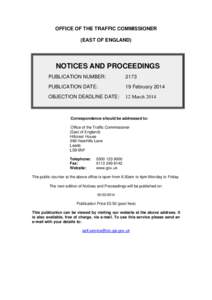 Notices and proceedings: East of England: 19 February 2014