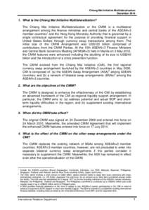 12-2014_Chiang Mai Initiative_FAQ