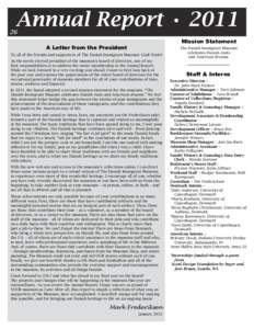 Annual Report • [removed]Mission Statement A Letter from the President