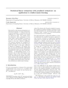 Statistical linear estimation with penalized estimators: an application to reinforcement learning ´ Bernardo Avila Pires