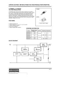 LM78XX (KA78XX, MC78XX) FIXED VOLTAGE REGULATOR (POSITIVE) 3-TERMINAL 1A POSITIVE VOLTAGE REGULATORS TO-220