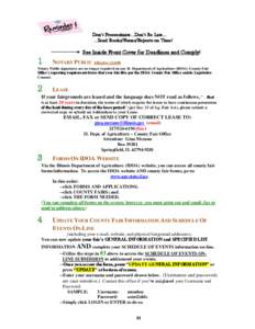 Don’t Procrastinate…Don’t Be Late… …Send Books/Forms/Reports on Time! See Inside Front Cover for Deadlines and Comply!  1