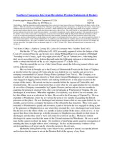 Southern Campaign American Revolution Pension Statements & Rosters Pension application of William Hopwood S2324 Transcribed by Will Graves f12VA[removed]