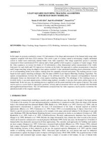 IAPRS, Vol. XXXIII, Amsterdam, 2000 International Archives of Photogrammetry and Remote Sensing, Vol. 33, Part B5/1, pp, Amsterdam, The Netherlands, 2000 LEAST SQUARES MATCHING TRACKING ALGORITHM FOR HUMAN BODY 