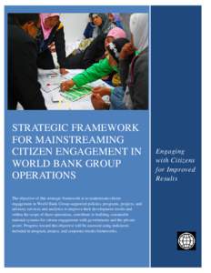 Strategy to Mainstream Citizen Engagement in World Bank Group Operations