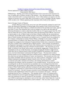 Southern Campaign American Revolution Pension Statements Pension application of Hardy Johnson S16428 fn20NC Transcribed by Will Graves[removed]Methodology: Spelling, punctuation and grammar have been corrected in some 