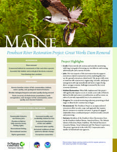 Maine  Penobscot River Restoration Project: Great Works Dam Removal RESTORATION  Project Highlights