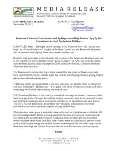 FOR IMMEDIATE RELEASE November 21, 2011 CONTACT: Dan Strasser[removed]removed]