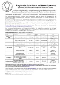 Regionaler Schulverbund West (Spandau) (Förderung besonders interessierter und lernbereiter Kinder) Grundschule am Ritterfeld / Charlie-Rivel-Grundschule / Askanier-Grundschule / Grundschule am Eichenwald/ Lynar-Grundsc