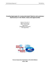 Earth / Fisheries management / Secretariat of the Pacific Community / Food and Agriculture Organization / Fiji / Ministry of Fisheries / Marine protected area / Western and Central Pacific Fisheries Commission / Fisheries science / Fishing / Environment