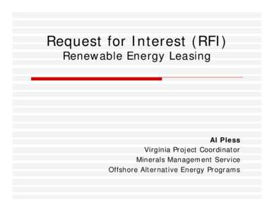 Request for Interest in Renewable Energy Leasing Offshore Delaware