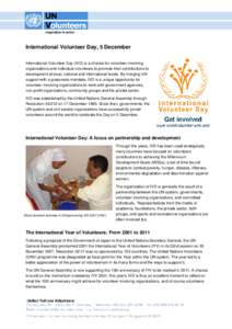 In FACT: International Volunteer Day, 5 December