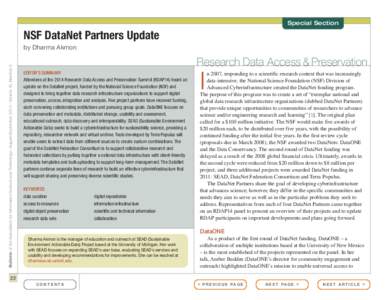 Information / Information retrieval / DataONE / E-Science / Data management / Datanet / Cyberinfrastructure / Dryad / Data curation / National Science Foundation / Information science / Science