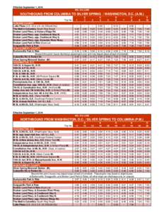 Effective September 1, 2014 NO. 315 LINE SOUTHBOUND FROM COLUMBIA TO SILVER SPRING / WASHINGTON, D.C. (A.M.) Trip No.