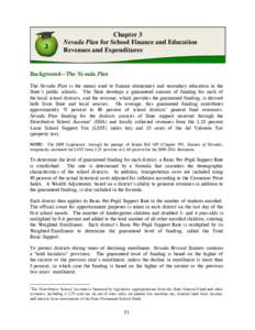 3  Chapter 3 Nevada Plan for School Finance and Education Revenues and Expenditures