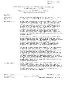 Attachment 4.22-A Page 1 STATE PLAN UNDER TITLE XIX OF THE SOCIAL SECURITY ACT State/Territory: Florida Requirements for Third Party LiabilityIdentifying Liable Resources Citation