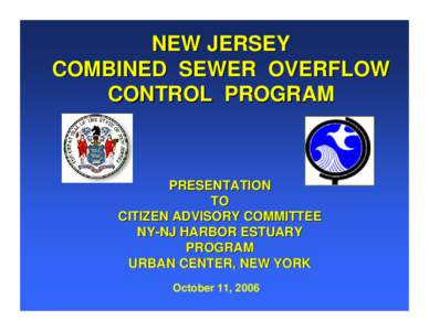 NEW JERSEY  COMBINED  SEWER  OVERFLOW CONTROL  PROGRAM