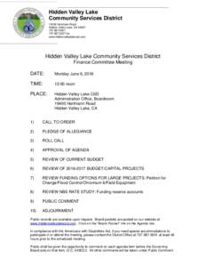 Hidden Valley Lake Community Services DistrictHartmann Road Hidden Valley Lake, CA fax