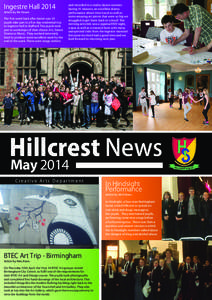 Ingestre Hall 2014 Article by Mr Howes The first week back after Easter saw 53 pupils take part in a five day residential trip to Ingestre Hall in Stafford. The pupils took