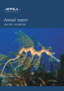 Annual report 1 JULY 2012 – 30 JUNE 2013 ANNUAL REPORT 1 July[removed]June 2013