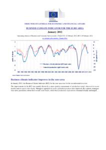 DIRECTORATE-GENERAL FOR ECONOMIC AND FINANCIAL AFFAIRS  BUSINESS CLIMATE INDICATOR FOR THE EURO AREA January 2012 Upcoming releases of Business and Consumer Survey results – Flash CCI: 21 February 2012, BCI: 28 Februar