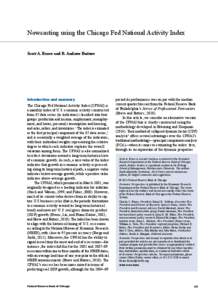 Nowcasting using the Chicago Fed National Activity Index Scott A. Brave and R. Andrew Butters Introduction and summary The Chicago Fed National Activity Index (CFNAI) is a monthly index of U.S. economic activity construc