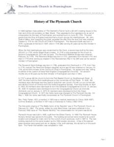 History of The Plymouth Church.doc