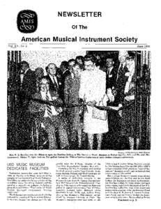 NEWSLETTER Of The American Musical Instrument Society Vol.