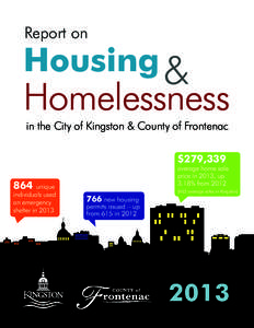 Housing & Report on Homelessness in the City of Kingston & County of Frontenac $279,339