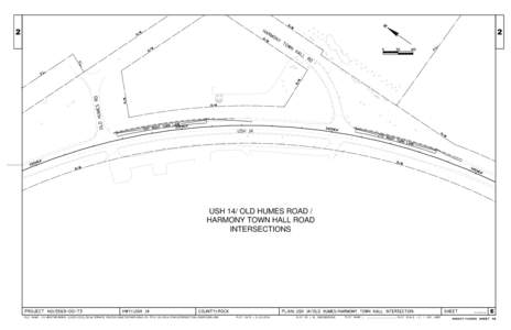 IProject, Central Segment (County O-Dane/Rock County line), map - Intersection Improvements at US 14/Old Humes Road/Harmony Town Hall Road, Alternate Route PIM, February 18, 2014