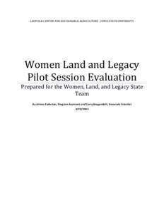 Women Land and Legacy Pilot Session Evaluation